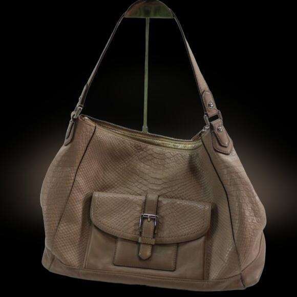 COACH GUC CHARLIE PYTHON LEATHER HOBO BAG - Picture 2 of 8
